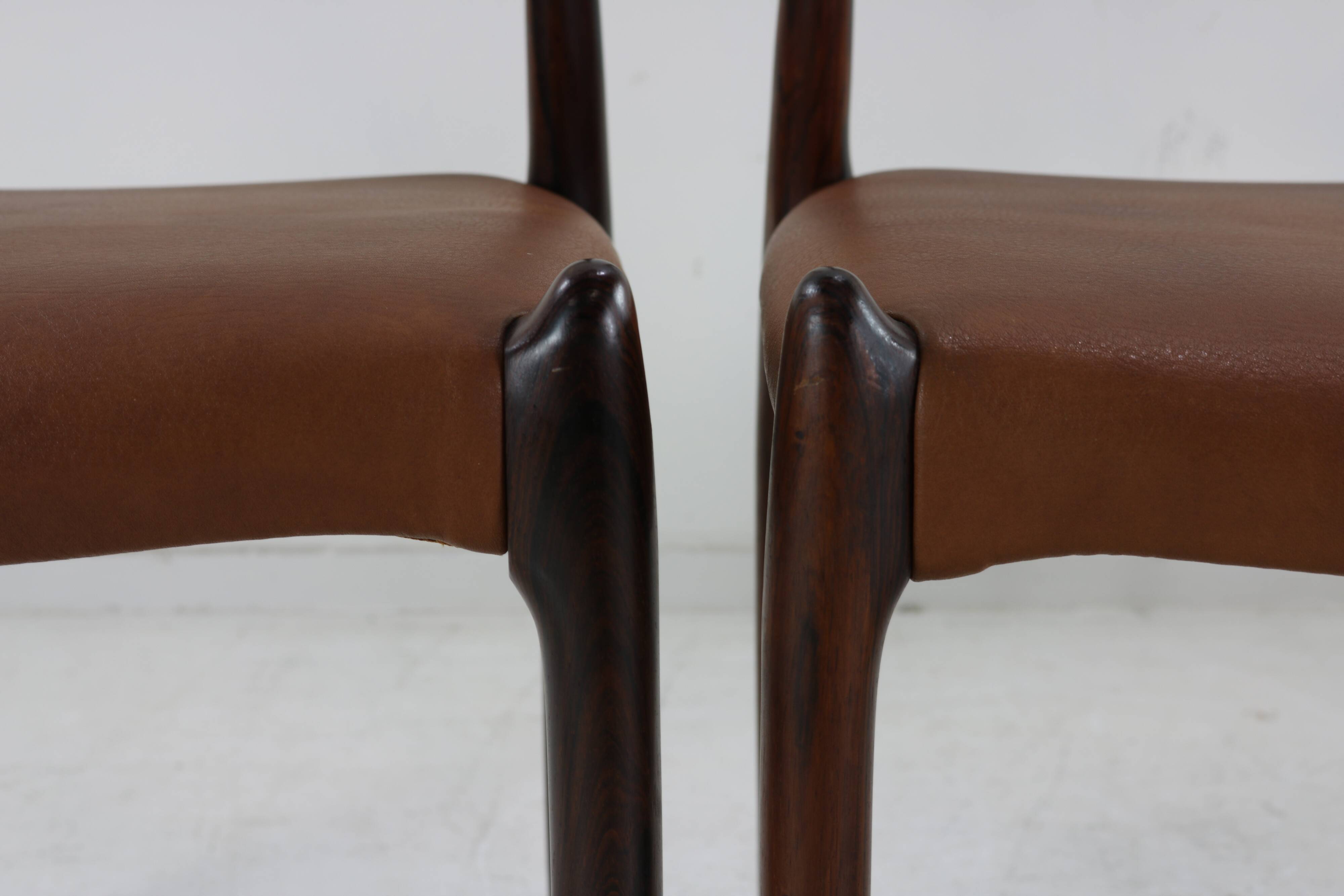 Rosewood danish design dining chairs no 78 by Niels Otto Møller