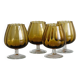 4 verres tulipe en verre ambré