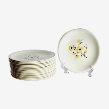 Lot de 18 assiettes plates Salins Catherine