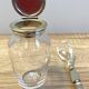 Antique Silver Metal Crystal Mustard Pot + Crystal & Silver Spoon Hallmarked