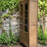 Parisian glass cabinet in raw wood, 1940