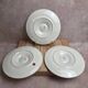 Set of 3 oyster/shell plates Chantilly France – cracked white