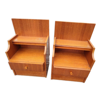 2 vintage teak bedside tables