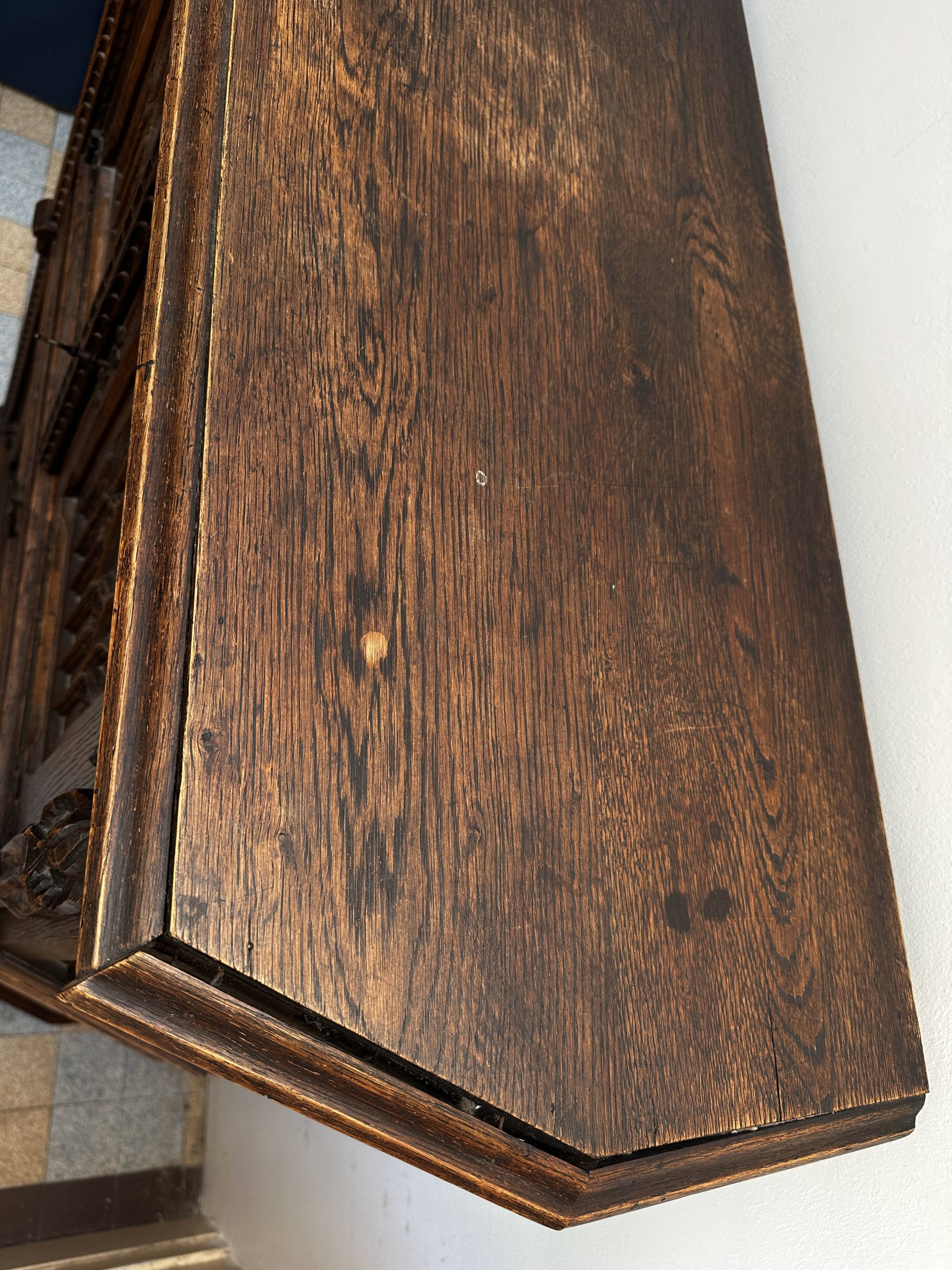 Pair of Gothic style cabinets in dark oak from the 19th century.