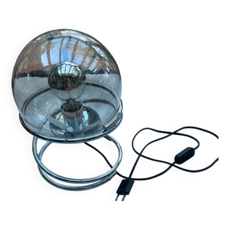 Metal, chrome, glass space Age 70s table lamp