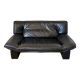 Vintage black leather sofa, 2 seater, Nicoletti Salotti