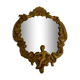 Gilded bronze mirror with angels and scrolls