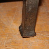 Table basse en fer forgé et cuir vers 1970