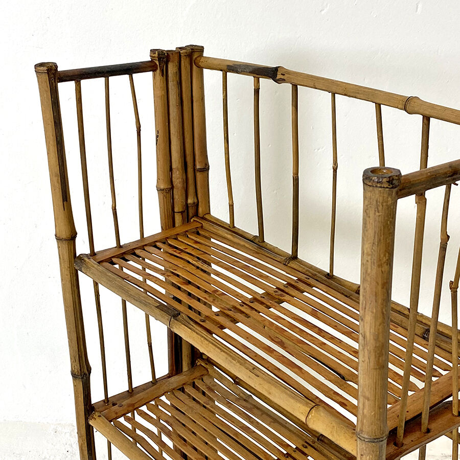 Shelf in vintage rattan 60's