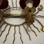 Applique soleil feuillage dorée années 60