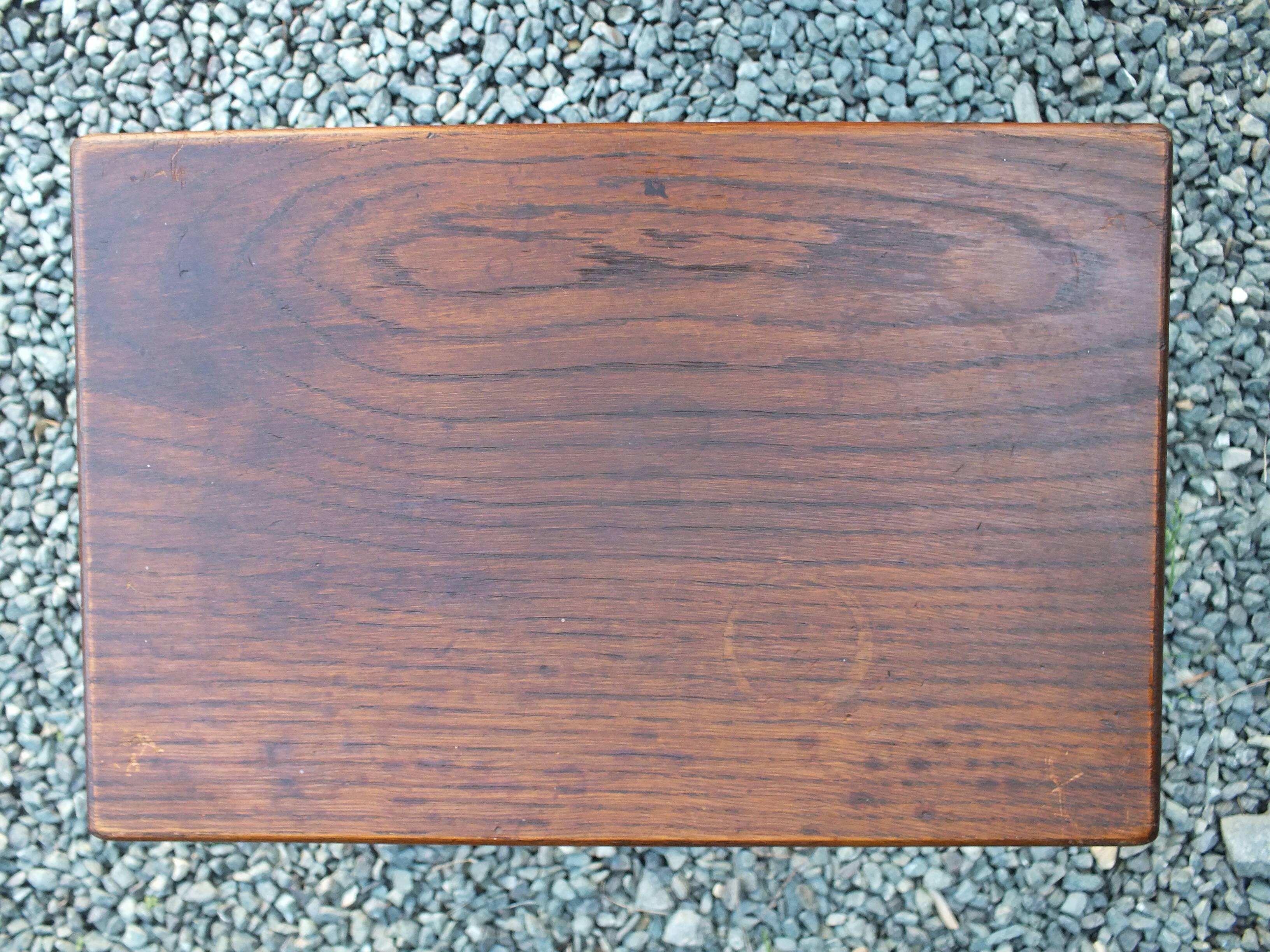 Pair of 60s oak stools or end tables