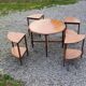 Coffee table nesting tables in cherry wood in classic style from the 60s/70s