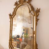 Mirror with wooden glazing beads, gold, 19th century, Italy