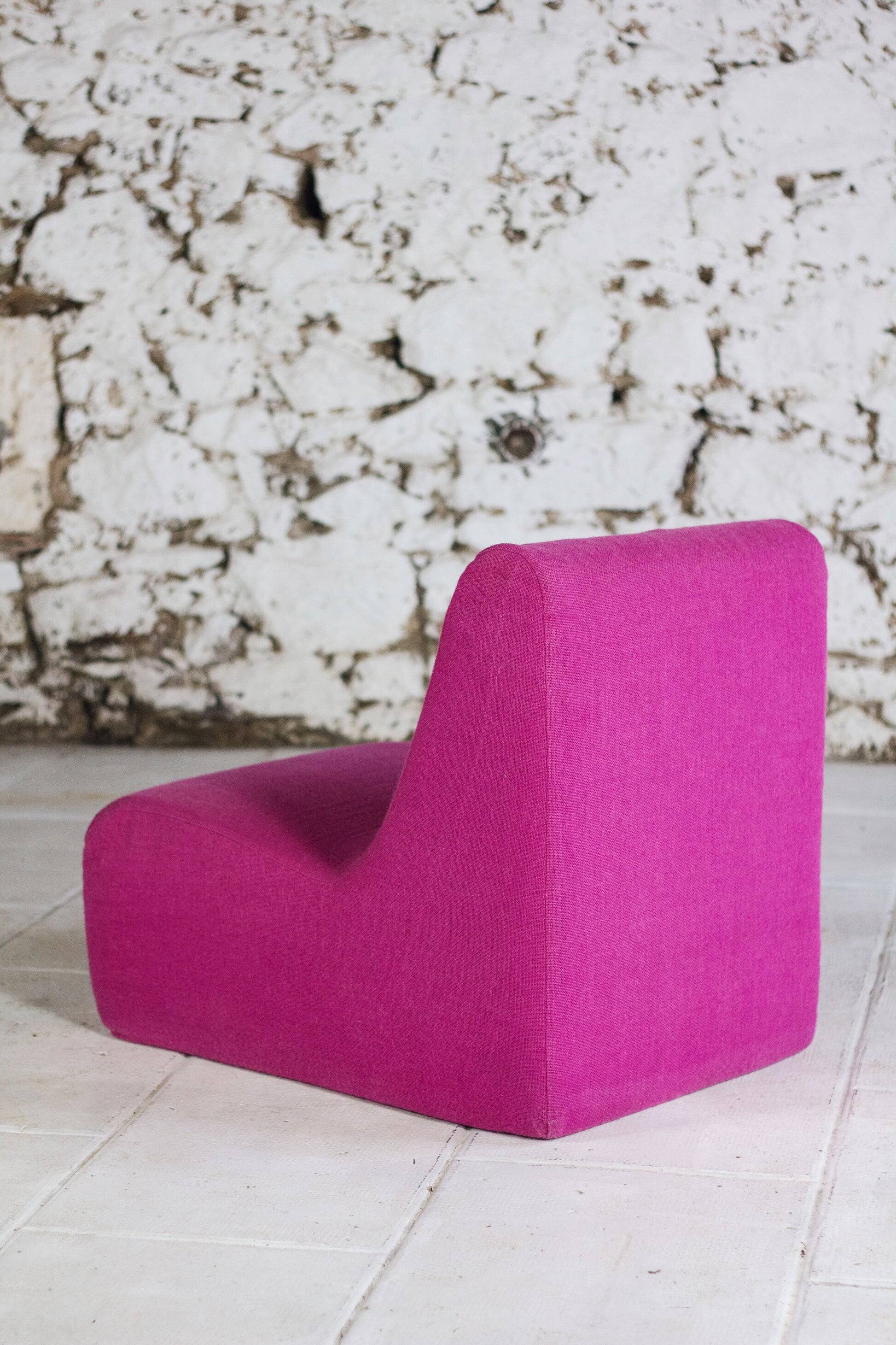 Pink wool armchair, 1970