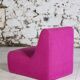 Pink wool armchair, 1970