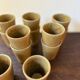 12 gobelets en grès émaillé Digoin vintage