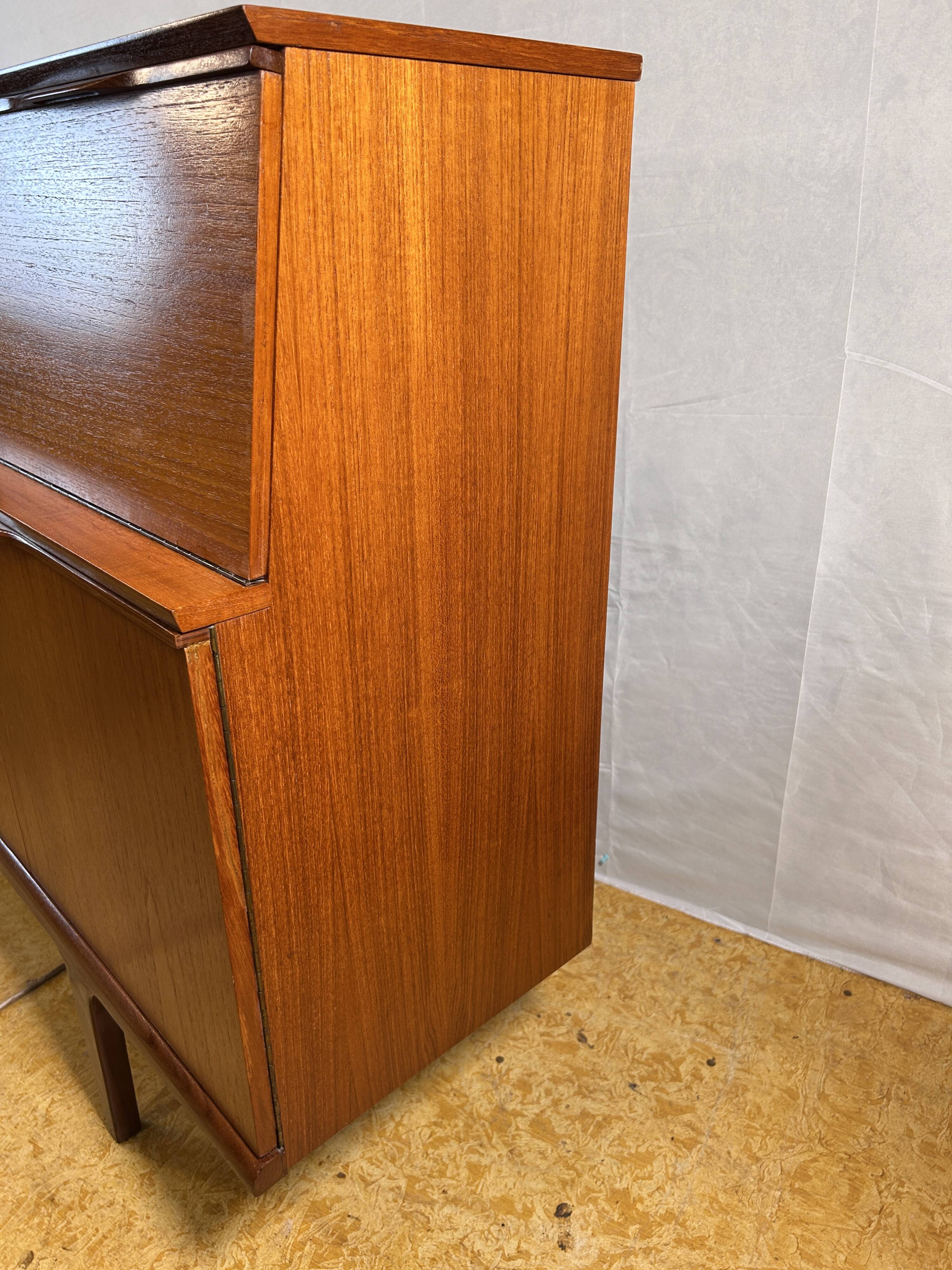 Mid Century Retro Vintage Teak Sideboard 1960 Bureau Flap + Cocktail Bar