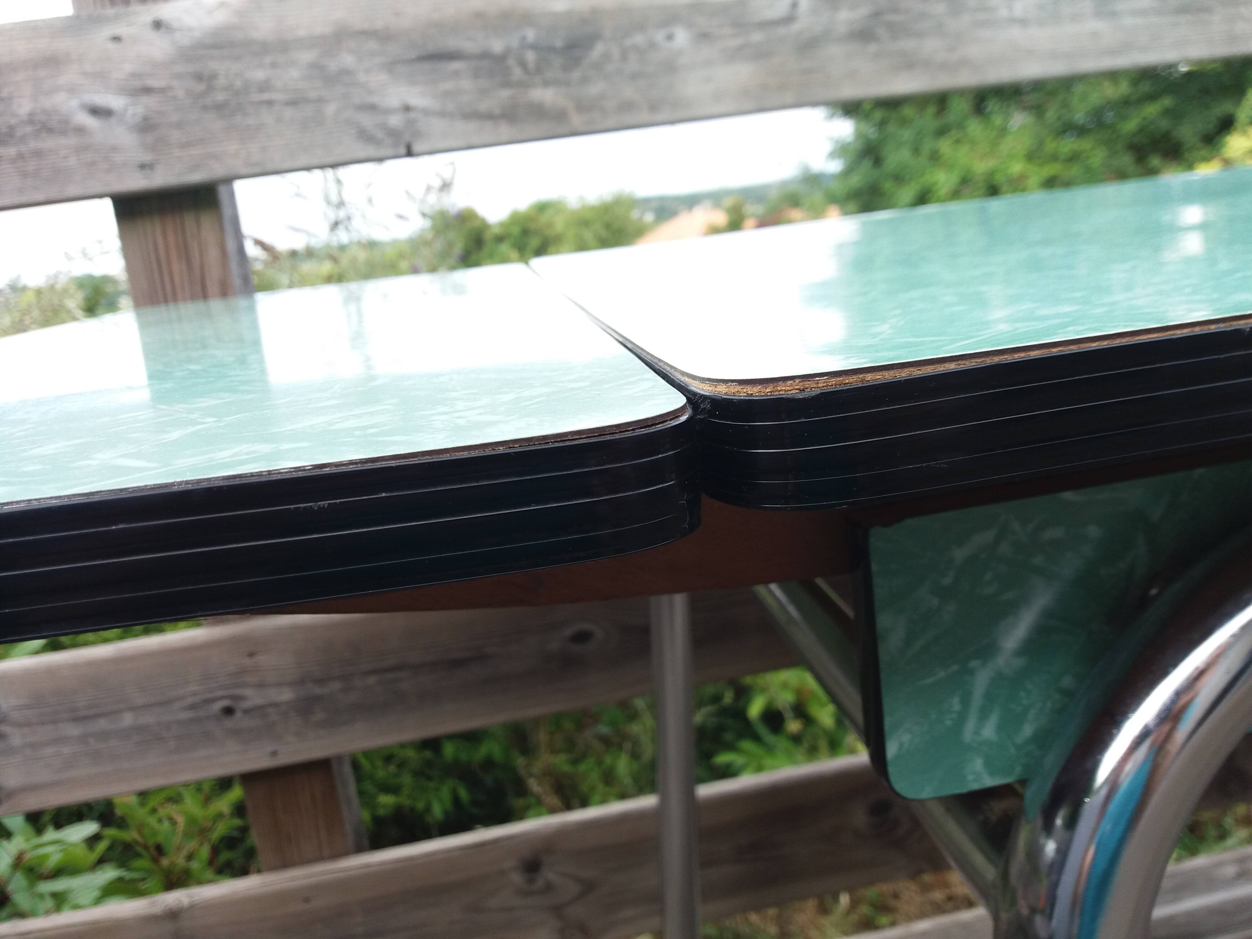 Formica and chrome-plated metal table