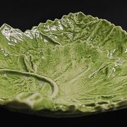 Assiette barbotine feuille Portugal seconde moitié XXème