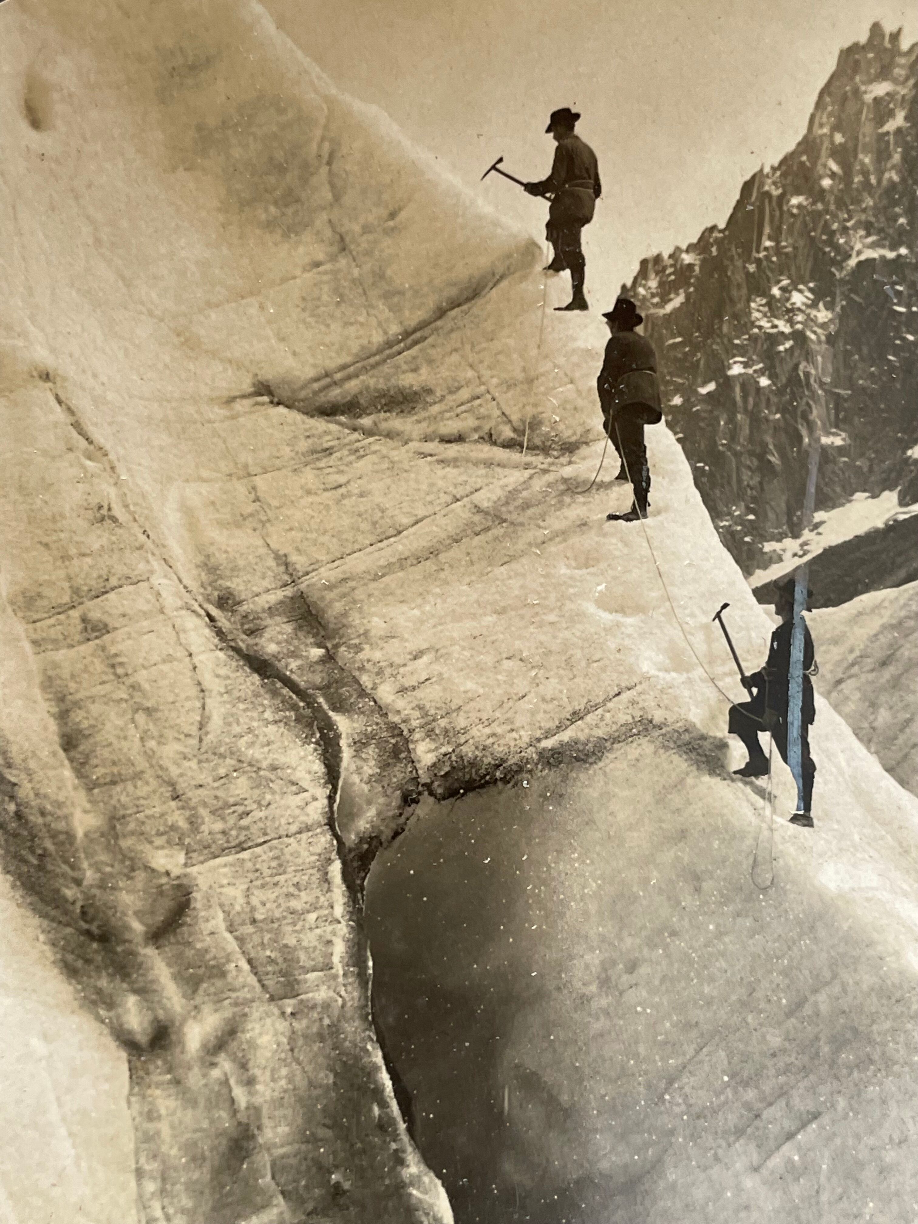 Old photography stereo, stereograph, luxury albumine 1903 Savoy Alps, Switzerland