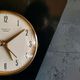 Vintage formica clock silent asymmetrical wall pendulum "Vedette noir"