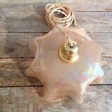 Pink opaline hanging lamp