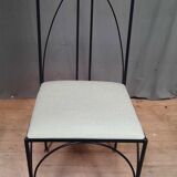 Series of 4 black metal chairs