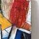 Abstract cubist houses, oil on canvas signed
