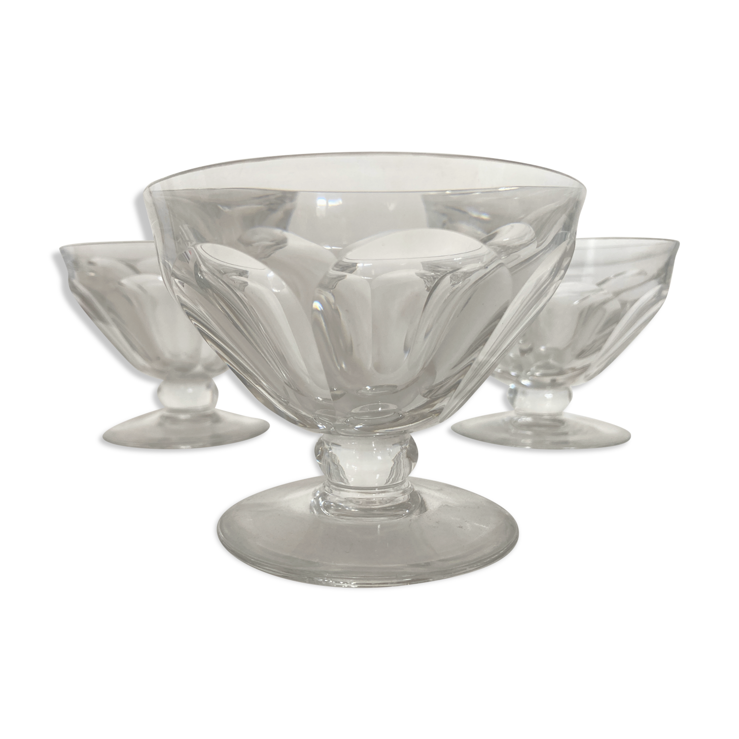 Set of 3 champagne glasses Harcourt Talleyrand crystal Baccarat