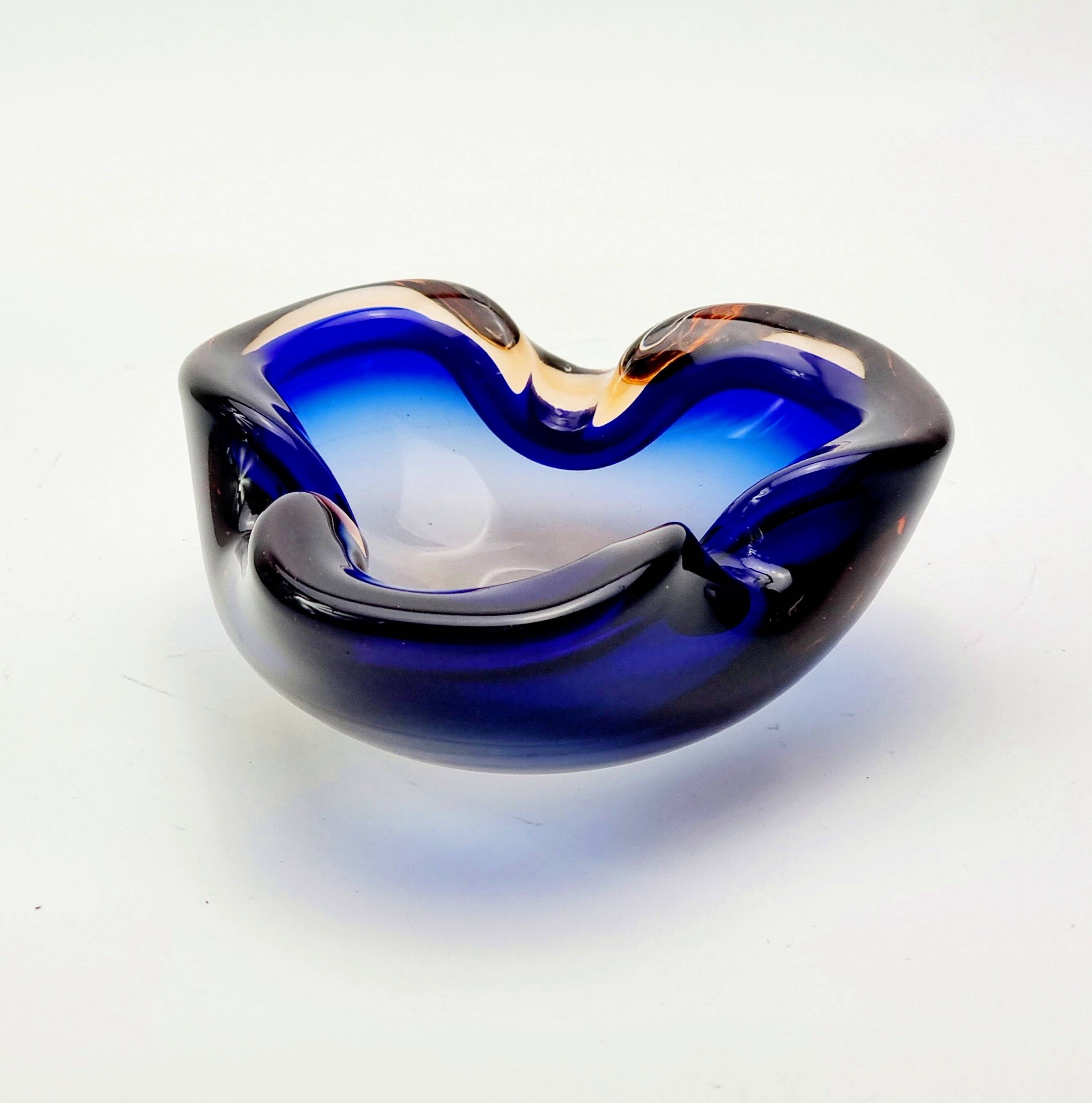 Mid Century Sommerso Murano Glass Bowl by Flavio Poli for Seguso, Italy, 1960s