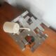 Lampe Cube Métal Chromé Vintage 70s - Style Sciolari / Rega