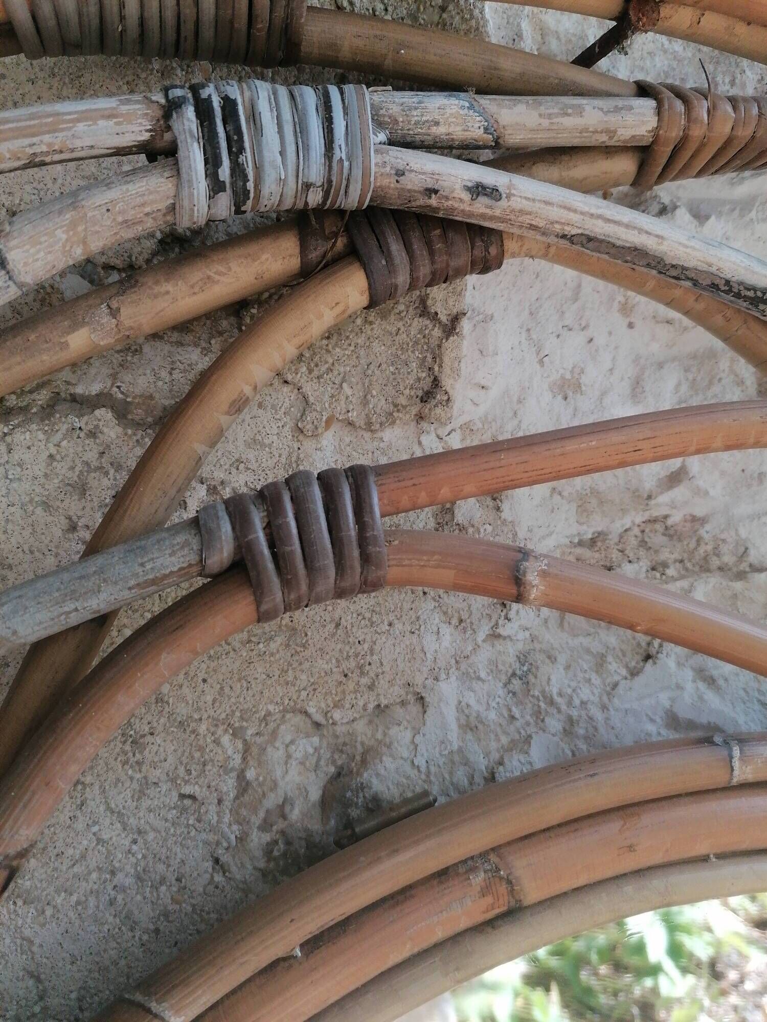 vintage rattan mirror