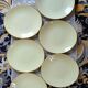 Set of 6 flat yellow plates porcelain from Salins model Tivoli