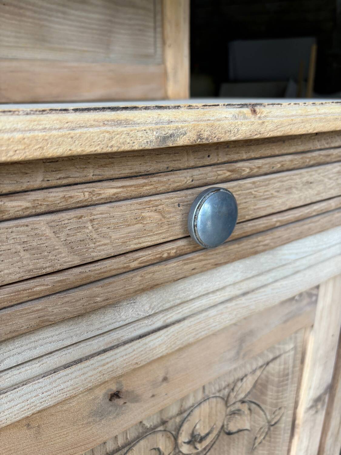 Antique raw wood dresser