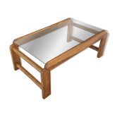 TRAVERSE - Coffee table in glass and wood