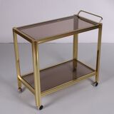 Hollywood Regency trolley with smoked glass