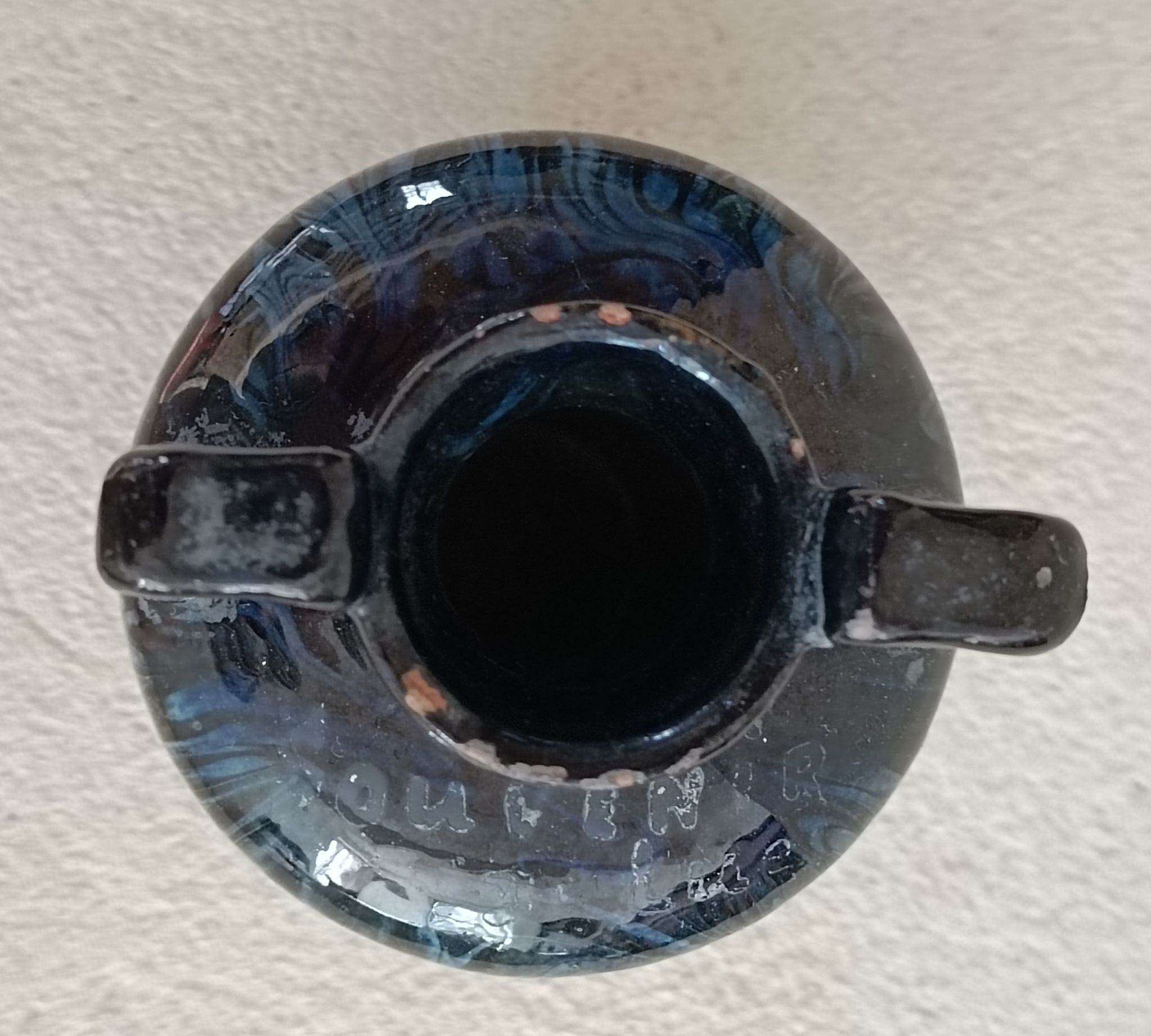 Vase décor jaspé