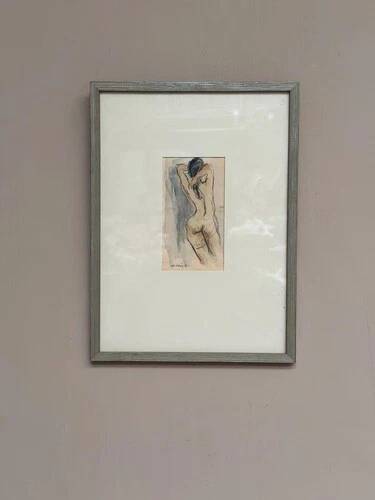 Swedish Watercolour on Paper “Nude Study” by Helge W. Högbom