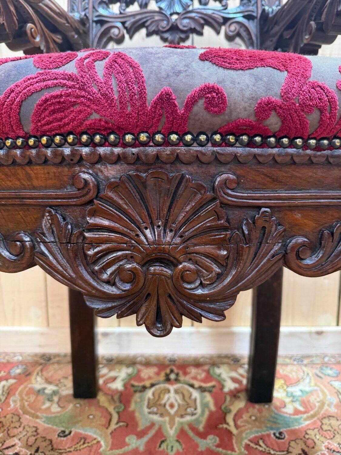 Trône d'évêque – Style Renaissance / Louis XIII – Bois sculpté – XIXe