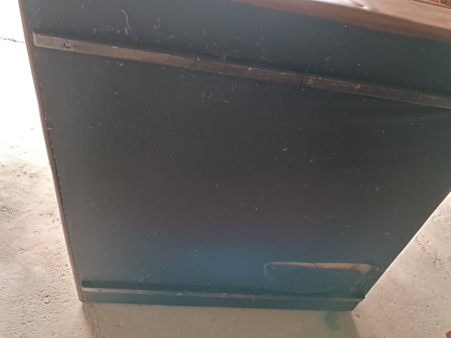 Leather and brushed metal coffee table from the 70s