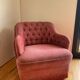 Upholstered toad armchair