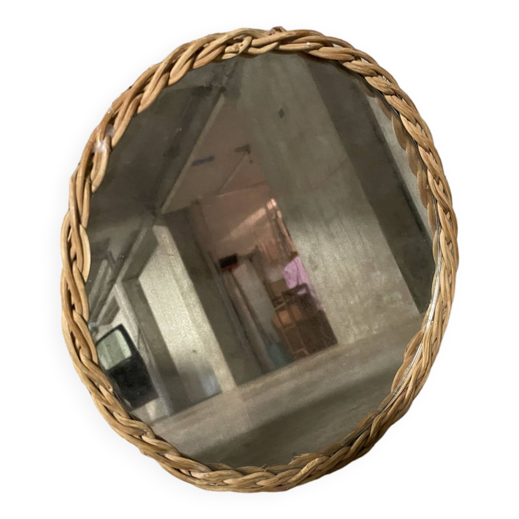 Wicker mirror from the 60s