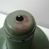Antique factory or workshop enamelled green matte lampshade