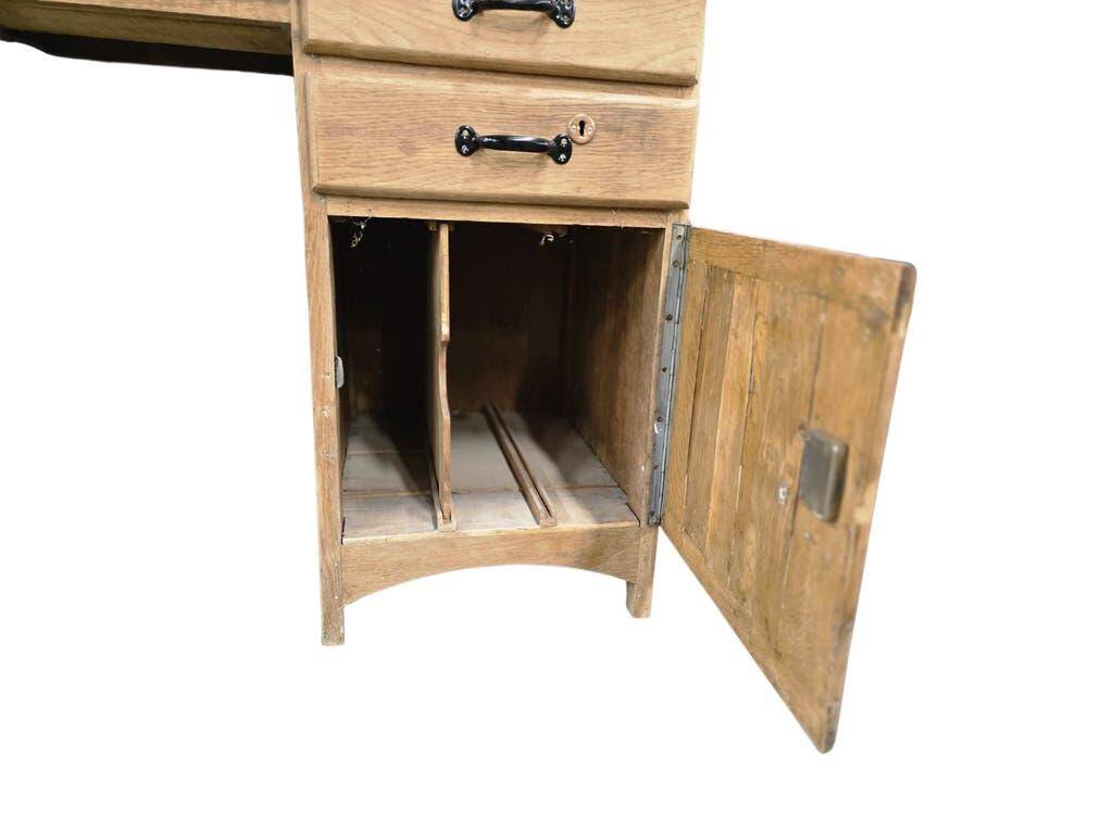 Vintage industrial wooden side table/desk