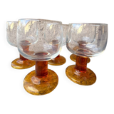 Luminarc footed glasses from the 1970s in orange.