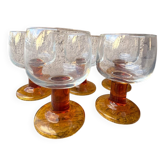 Verres à pied Luminarc années 70 orange