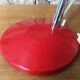 Vintage desk lamp red metal and stainless steel