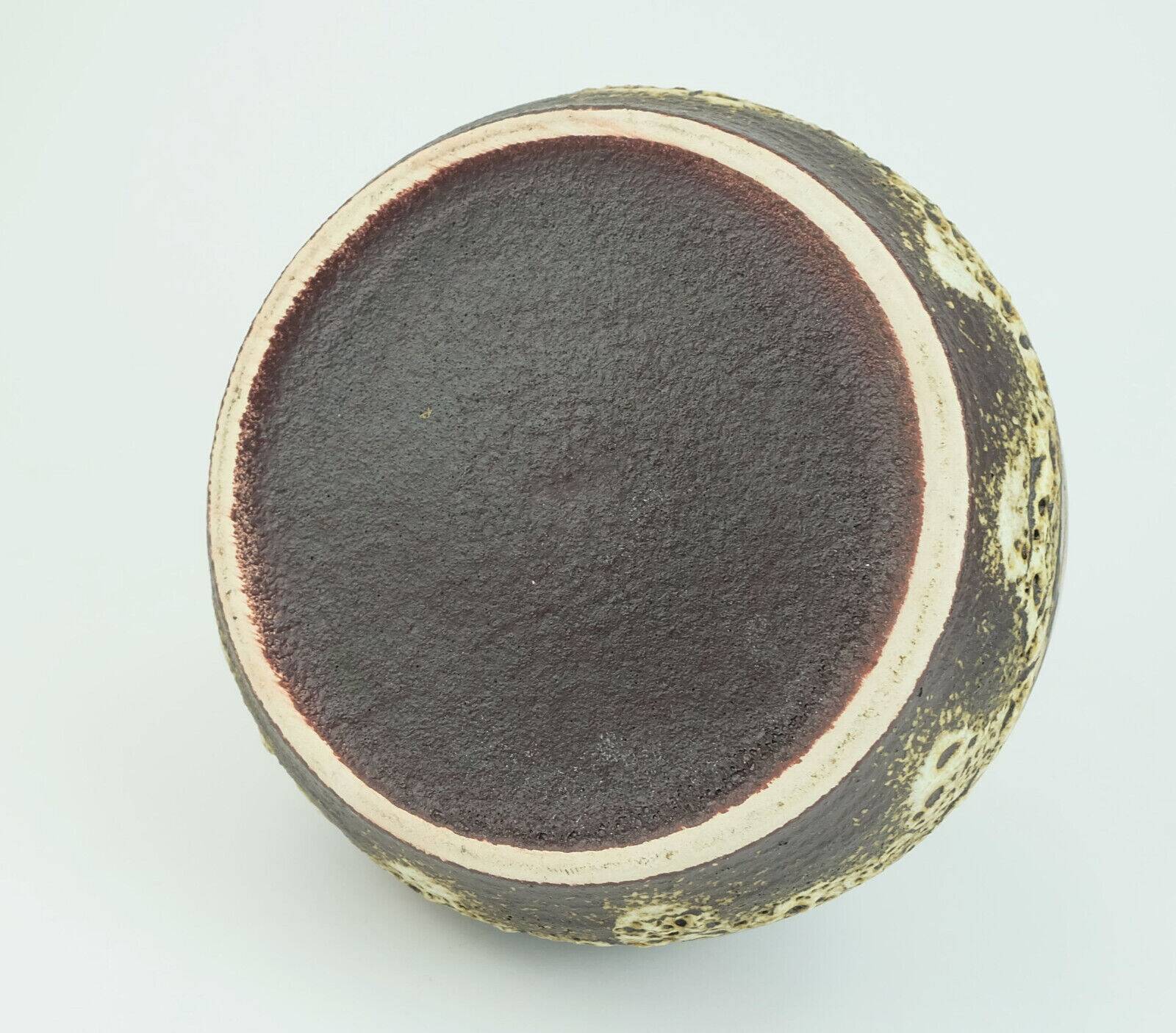 Mid century vase duemler & breiden wgp fat lava squiggle pattern shades of brown and beige 1960s