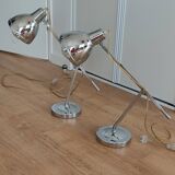 Pair of chrome lamps
