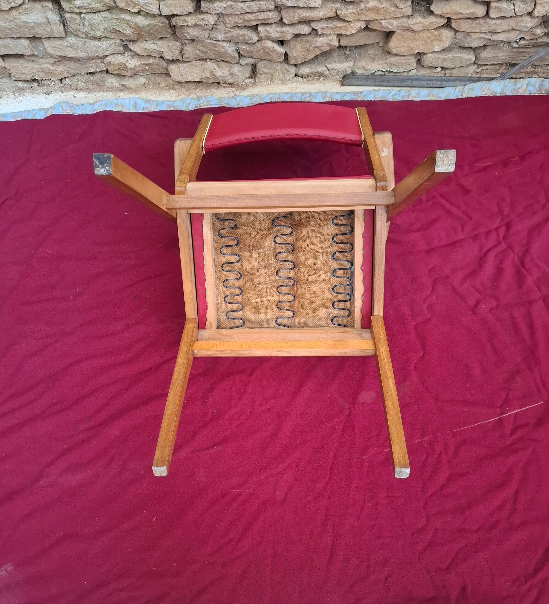 Fauteuil en hêtre et skaï